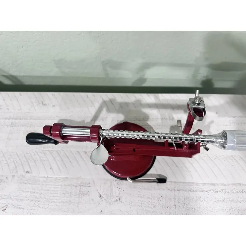 Johnny Apple Peeler Manual Clamp-On Hand Crank Apple Peeler Corer Slicer Red New